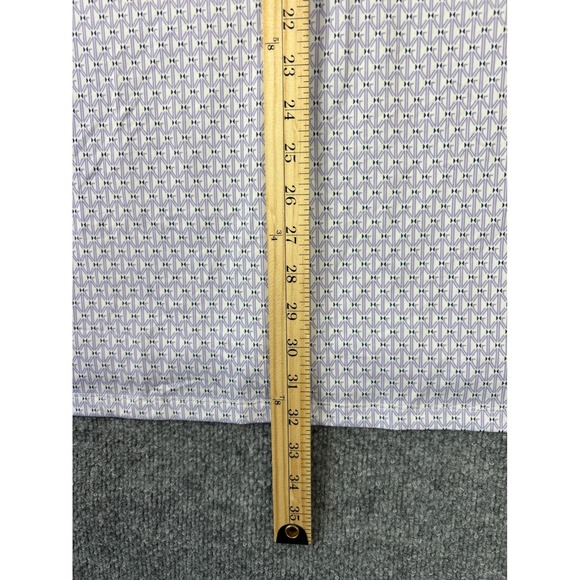 Greyson Golf Polo Shirt Mens Large Purple White Geometric Wolf Logo Performance - Picture 9 of 9